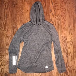 Grey Adidas hooded sweatshirt